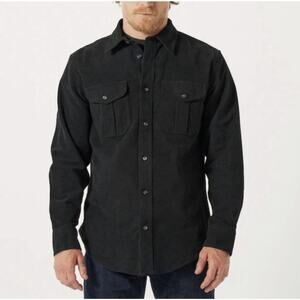Filson Moleskin Seattle Shirt M Coal Black Button Up Cotton Outdoors Gorpcore